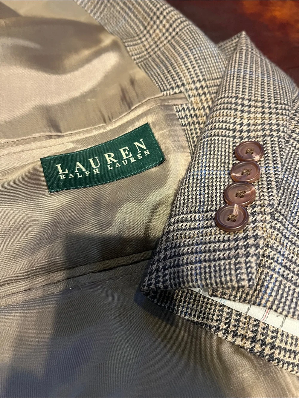 Lauren Ralph Lauren 44R 100% lambswool plaid blazer 3254